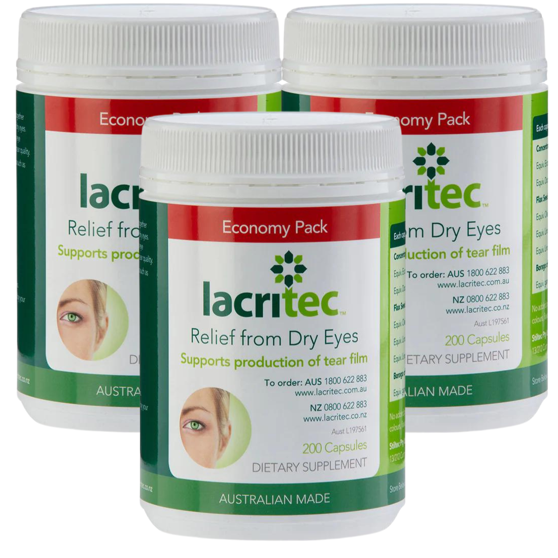 Lacritec 200 (VALUE 3x) Dry Eyes Supplements